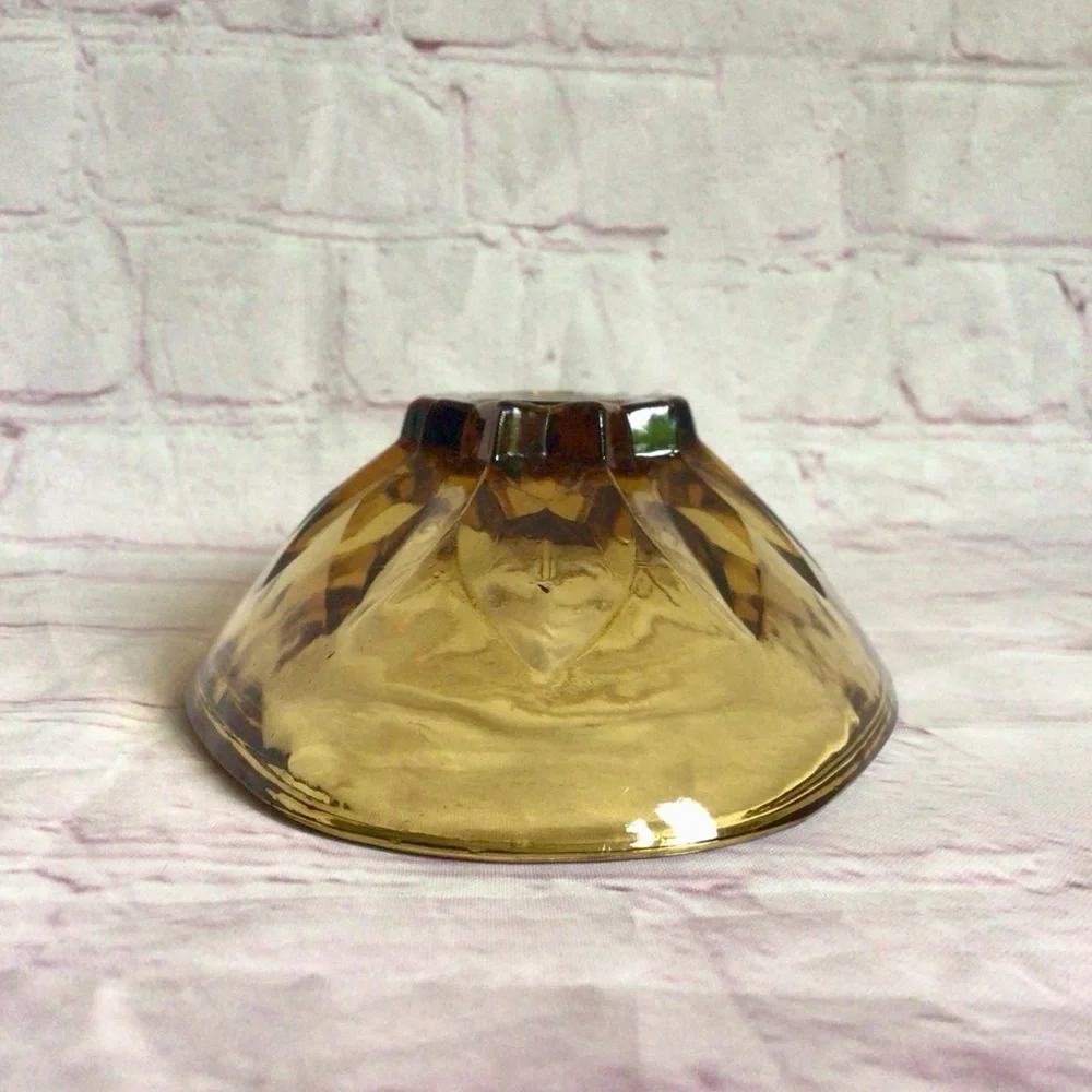 Vintage Amber Glass Relish Tray Candy Dish